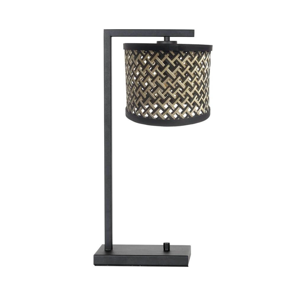 Tafellamp Stang met dimmer en bamboe kap