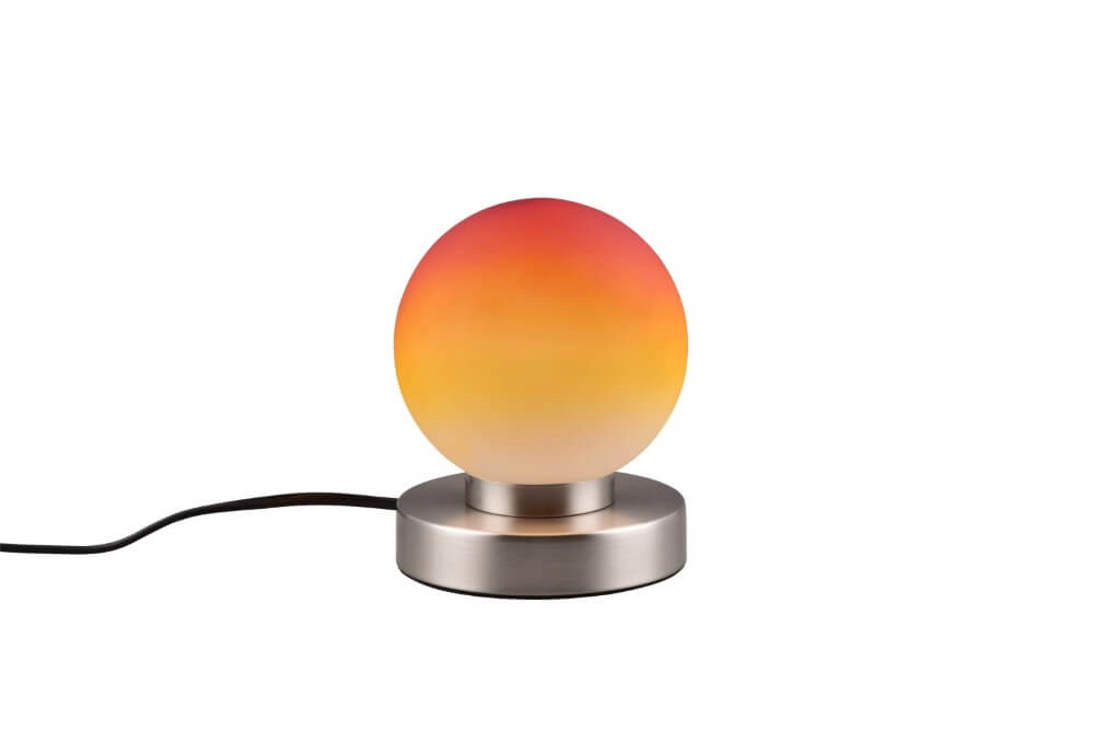 Tafellampje Prinz Ii nikkel met oranje glas