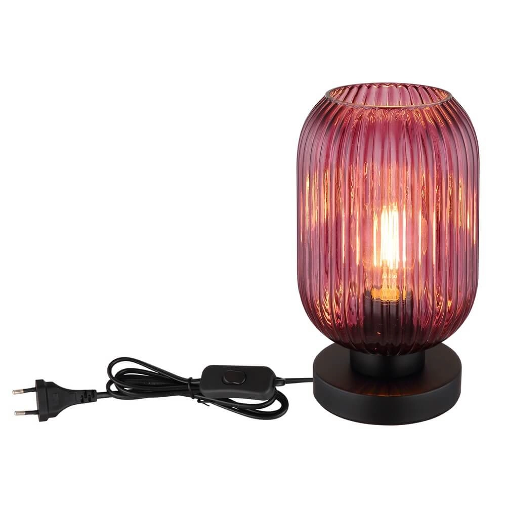 Ronde tafellamp Normy rood glas Ø 14cm Globo 9007371450299