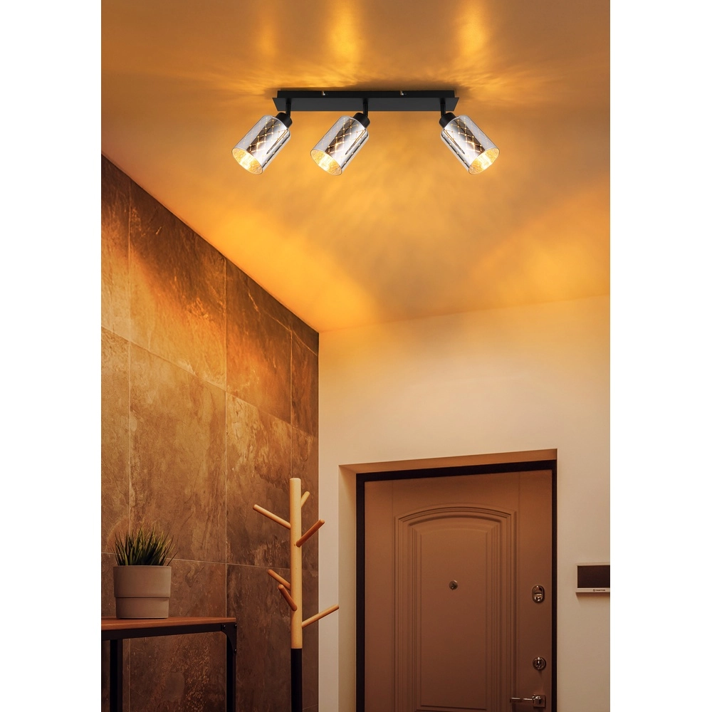 Design plafondlamp Alonso 3-lichts zwart Globo 9007371569250