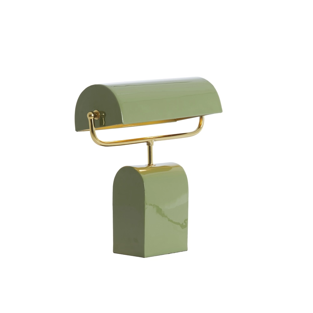 Lichtgroene bureaulamp Cardona met goud - 1x E27 Light & Living 8717807816261