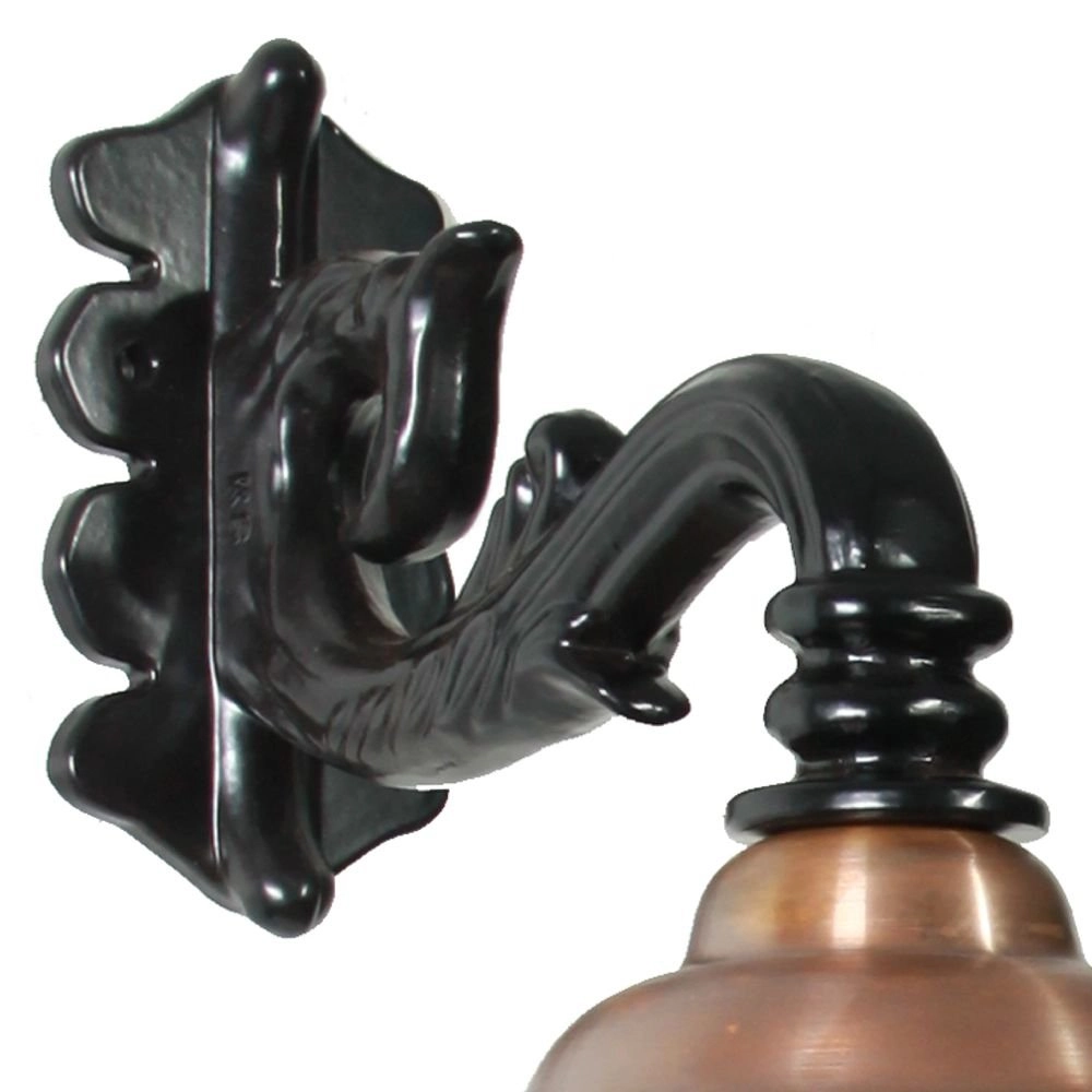 Nostalgische buitenlamp Chateau met koperen kap - zwart KS verlichting 8714732125604