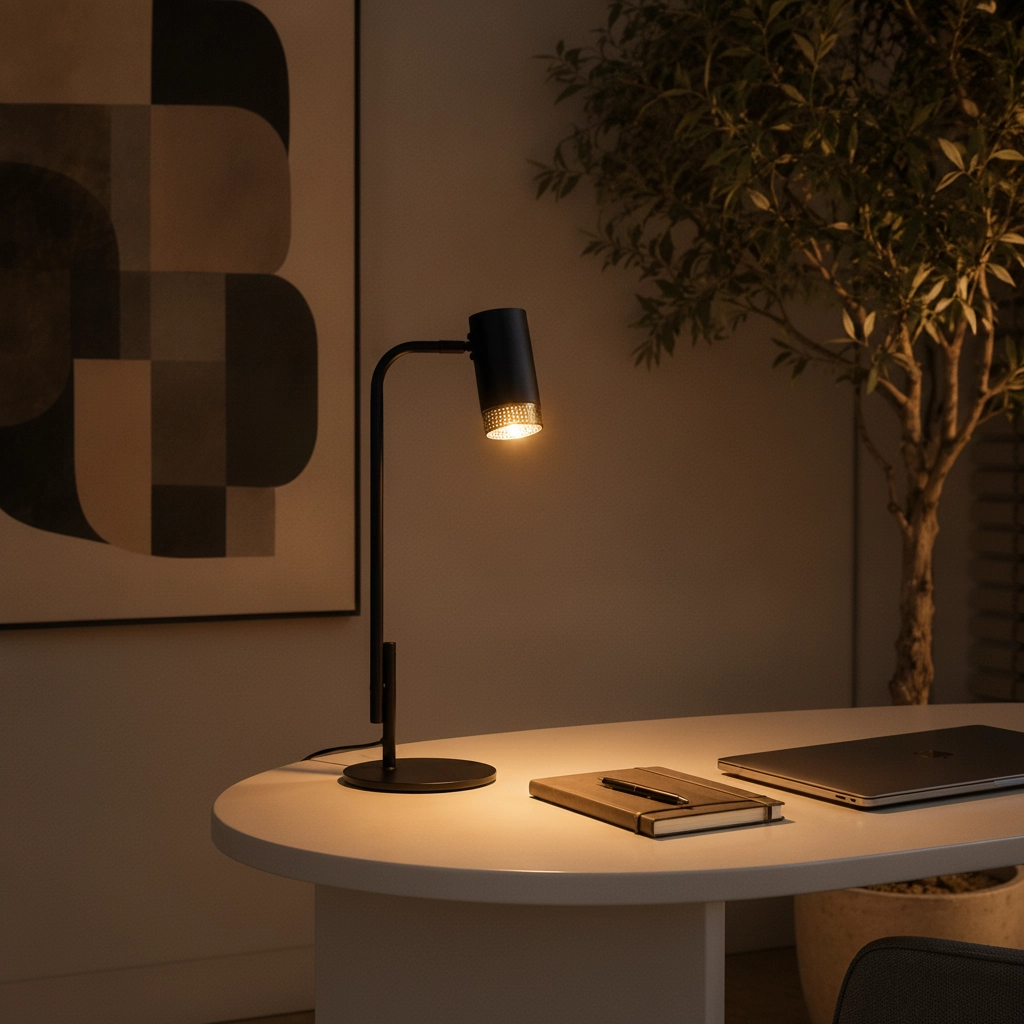 Bureaulamp Nessi zwart met goud
