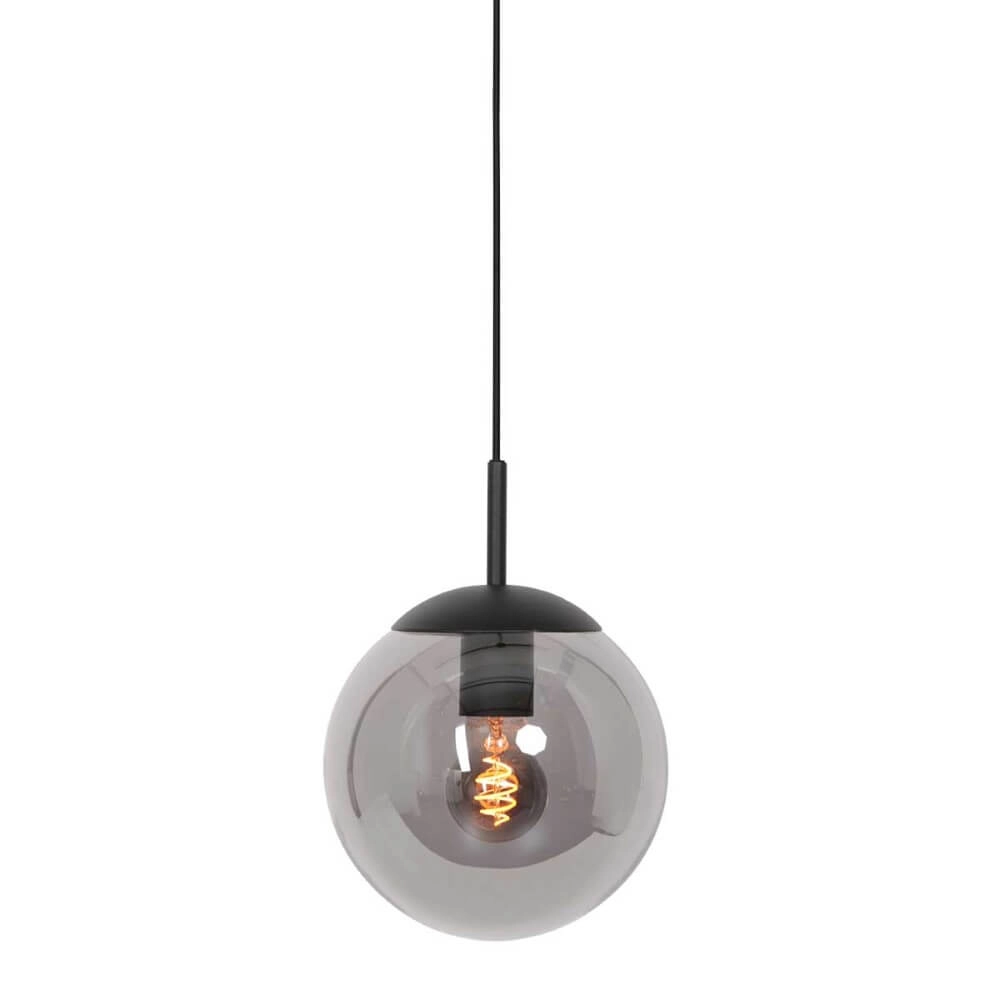 Zwarte glazen hanglamp Bolique Ø 25cm