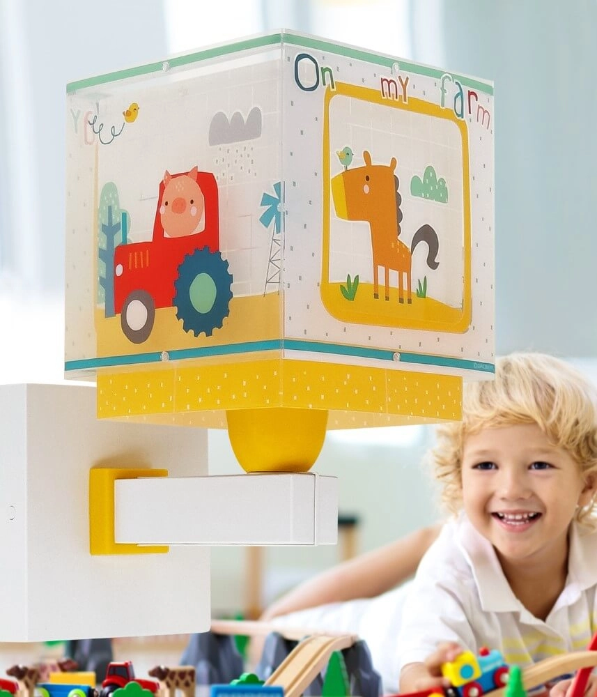 Kinderkamer wandlamp My Farm geel met wit Dalber 8420406634098