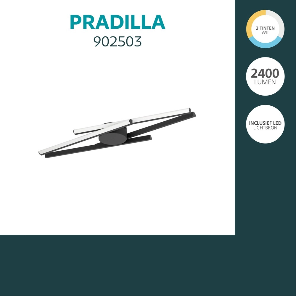 Design plafondlamp Pradilla zwart Eglo 9008606391479