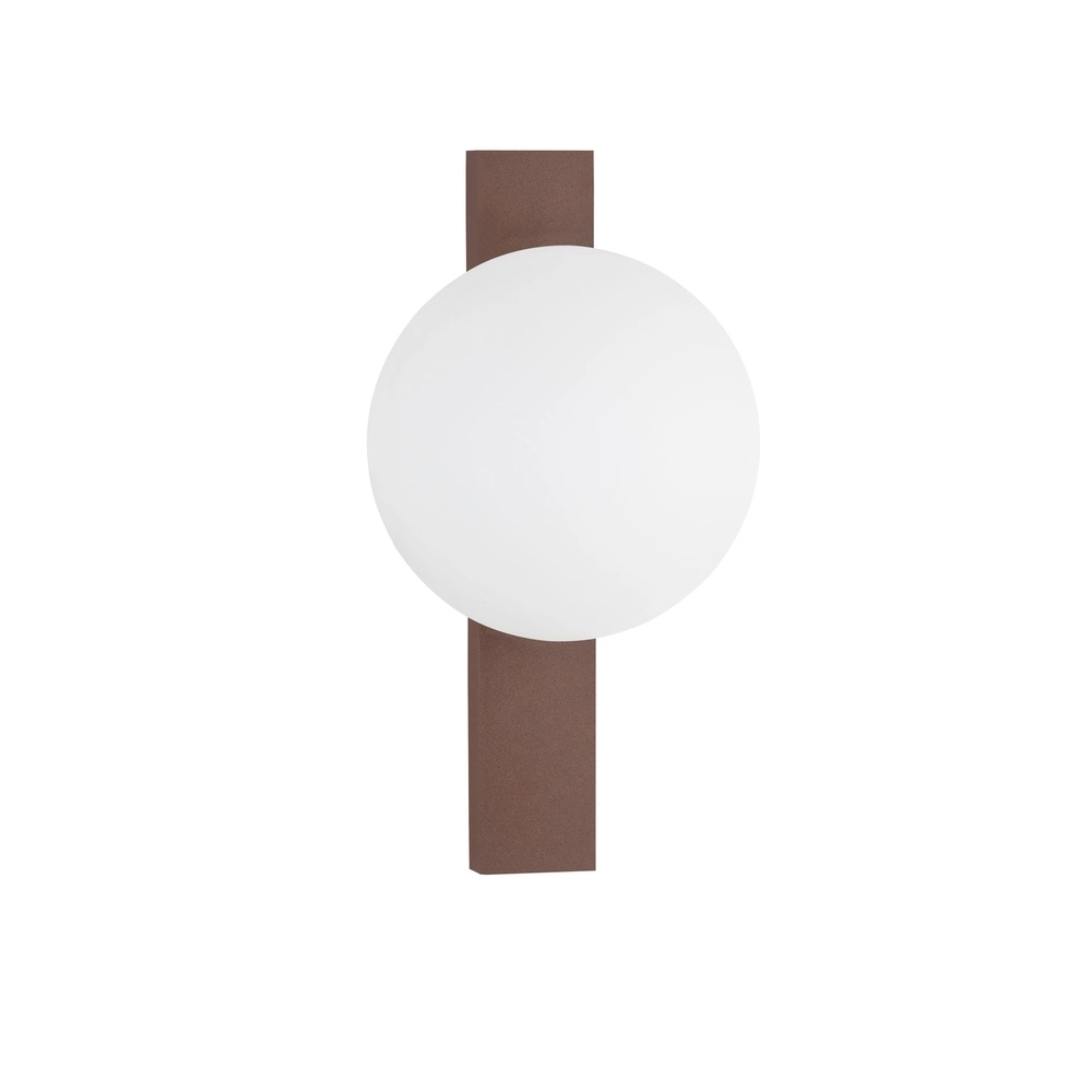 Unieke wandlamp Remi roestbruin met witte bol Lyora 5212017494481
