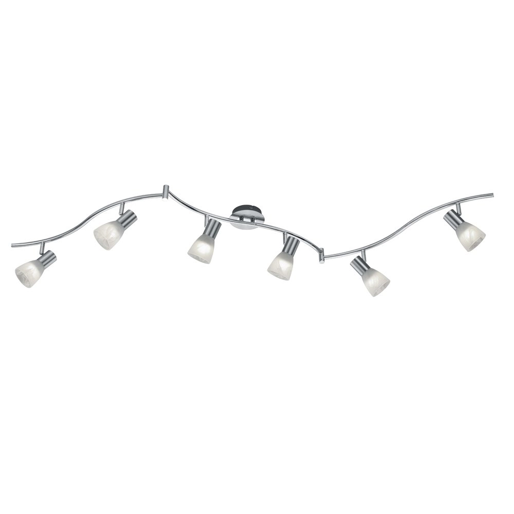 LED plafondspot Levisto 6-lichts nikkel mat