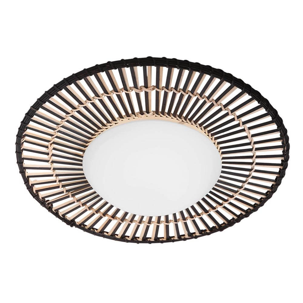 Plafondlamp Aura zwart met bamboe Steinhauer 8712746174144