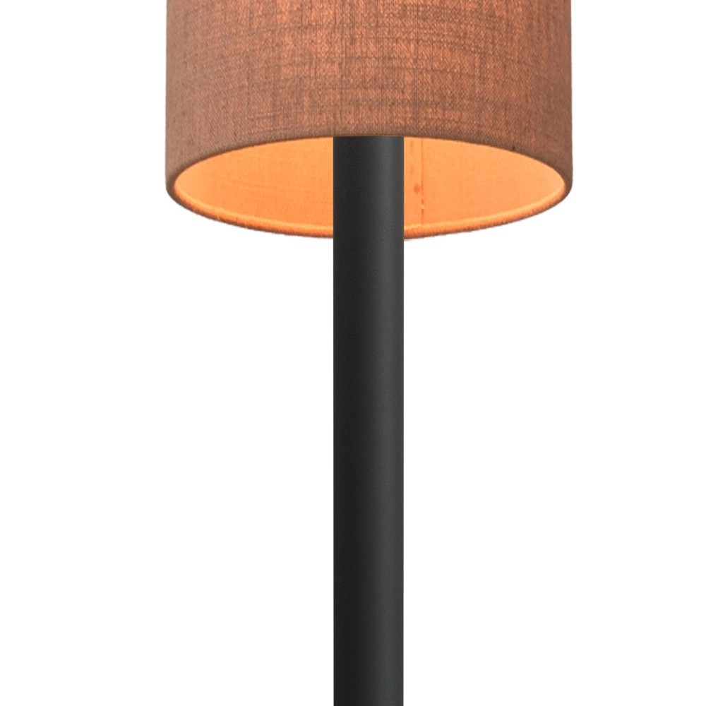 Vloerlamp Lisbourg zwart met tan beige kap Masterlight