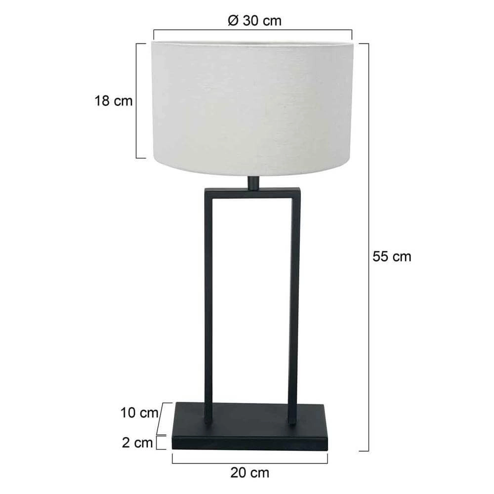 Tafellamp 55cm Stang met kap wit Steinhauer 8712746173970