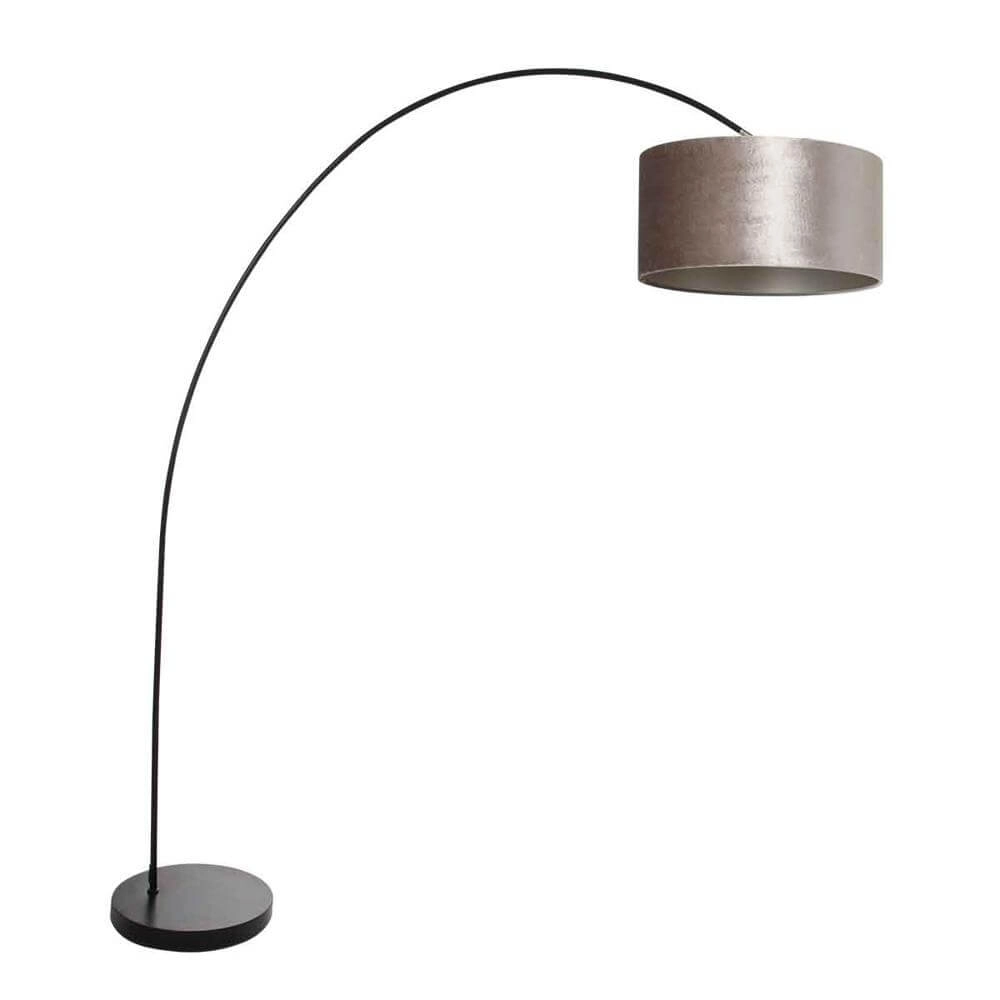 Booglamp Solva zwart met zilvere kap