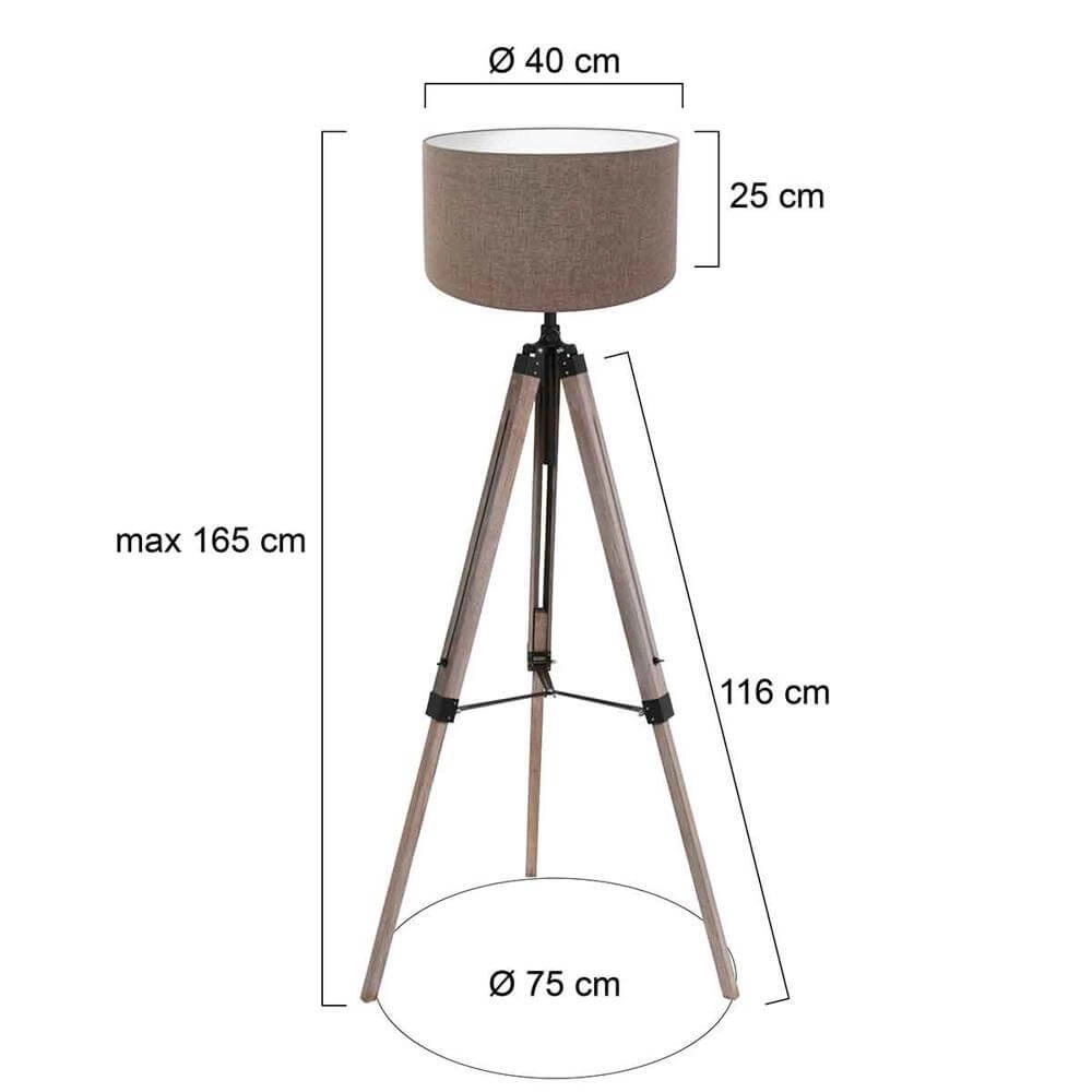 Tripod vloerlamp Triek met grijze kap Steinhauer 8712746176094