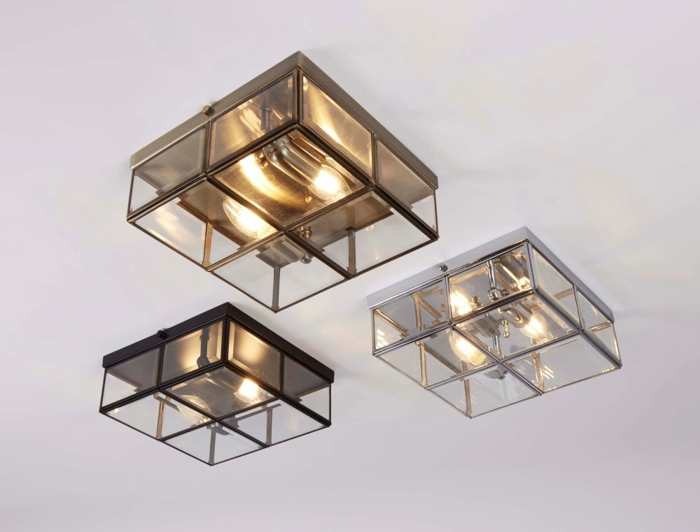 Zwarte plafondlamp Flush Searchlight 5053423126593