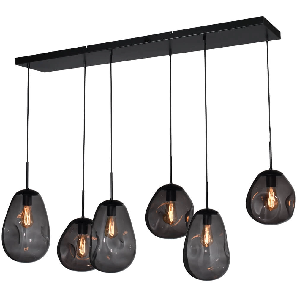 Hanglamp Lava 6x smoke glas