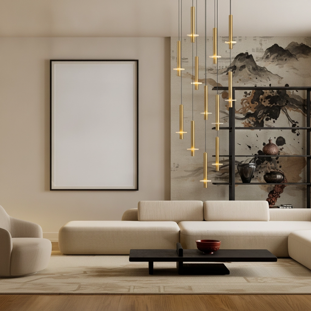 Design hanglamp Noemi goud met wit Ø 62cm