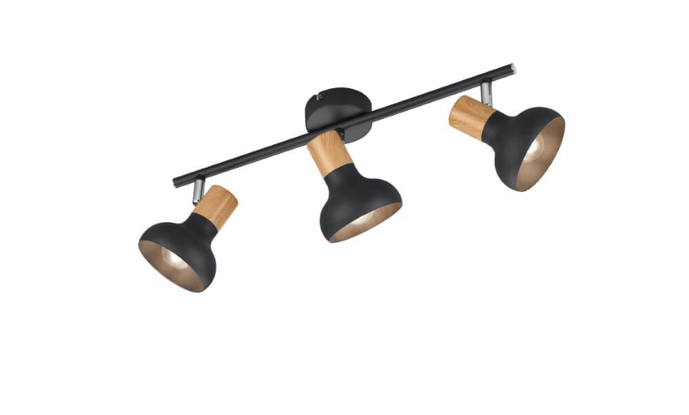 Plafondlamp Latika 3-lichts zwart