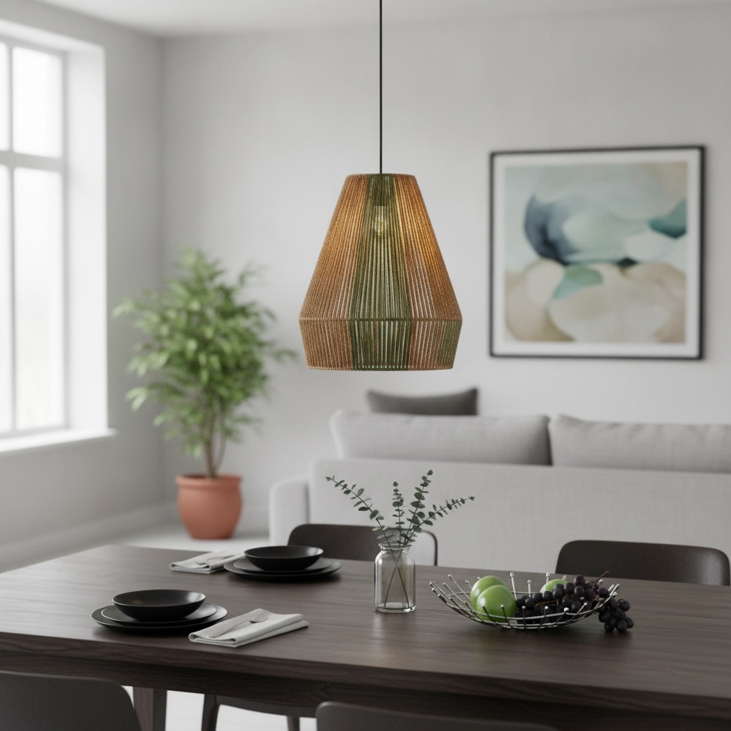 Hanglamp Dena Ø 39cm bruin met groen