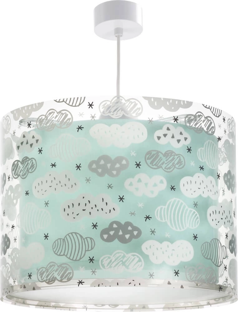 Kinderkamer hanglamp Clouds turquoise met wit