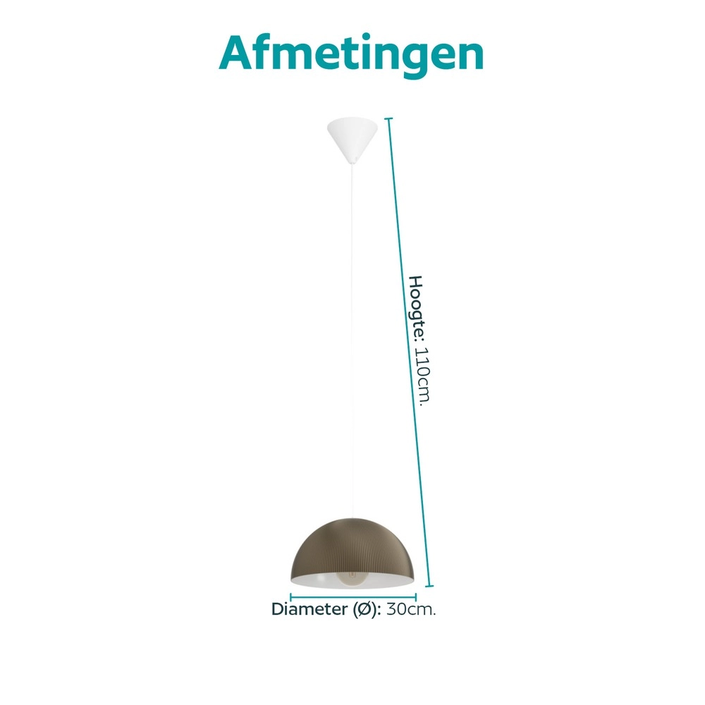 Design hanglamp Gaetano 2 brons met wit Ø 30cm Eglo 9008606391592