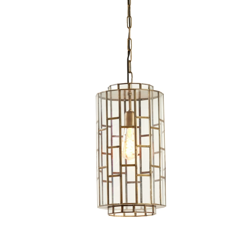 Glazen hanglamp SÃ¸strene Ø 24cm - glas met messing Light & Living 8717807187262