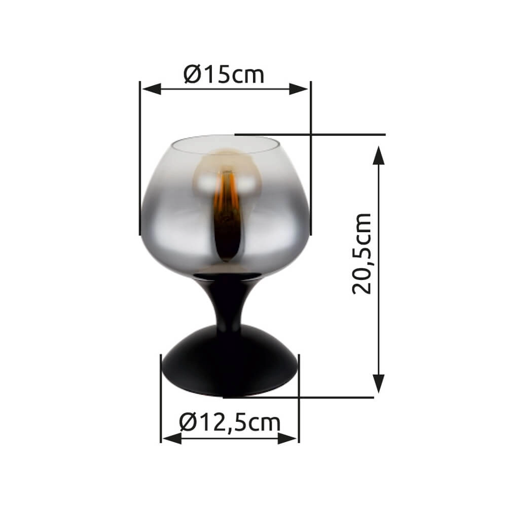 Zwarte tafellamp Maxy Ø 15cm Globo 9007371474134