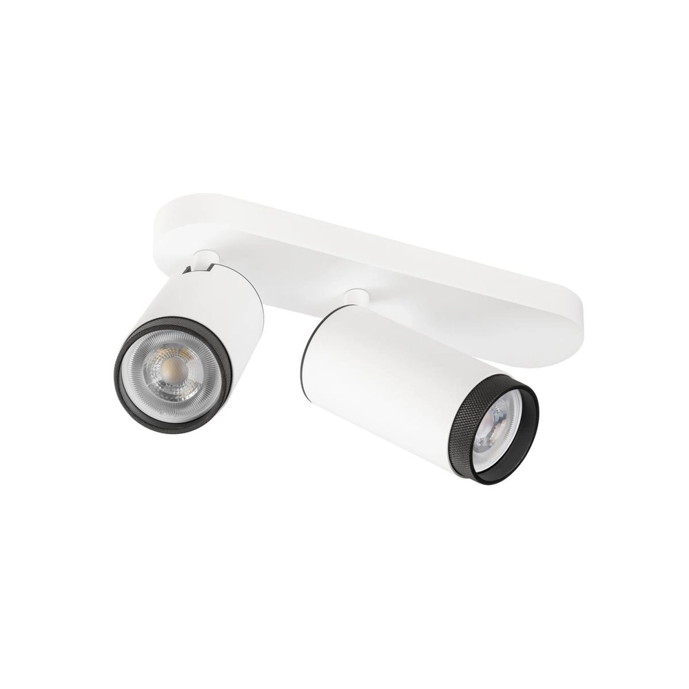 Opbouwspot Grip! L 2-lichts wit met zwarte ring SLV 4024163304405