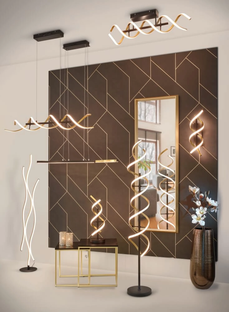 Hanglamp Blaze zwart met goud Trio 4017807540086