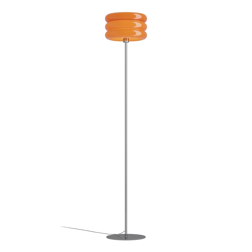 Design vloerlamp Tortora chroom met oranje Ø 30cm
