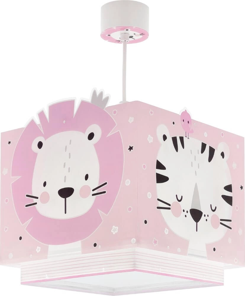 Kinderkamer hanglamp Baby Jungle soft roze met wit Dalber 8420406002835