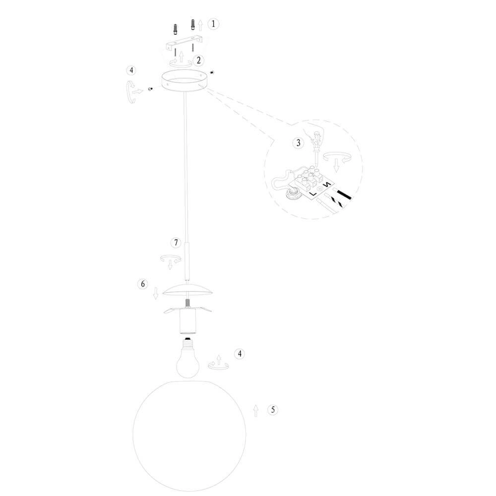 Hanglamp Bollique bol goud met amber glas Steinhauer 8712746177541