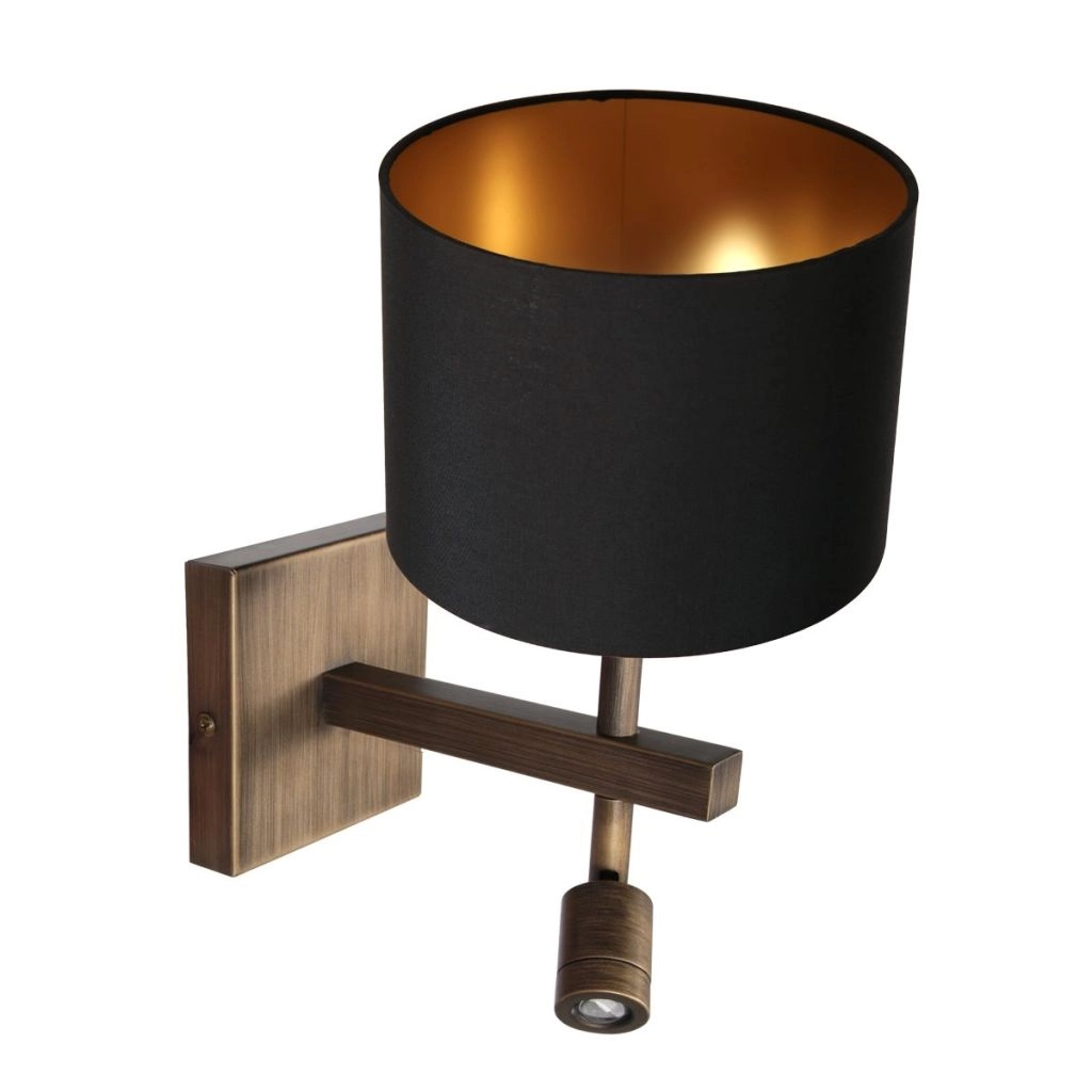 Wandlamp Stang met zwarte kap