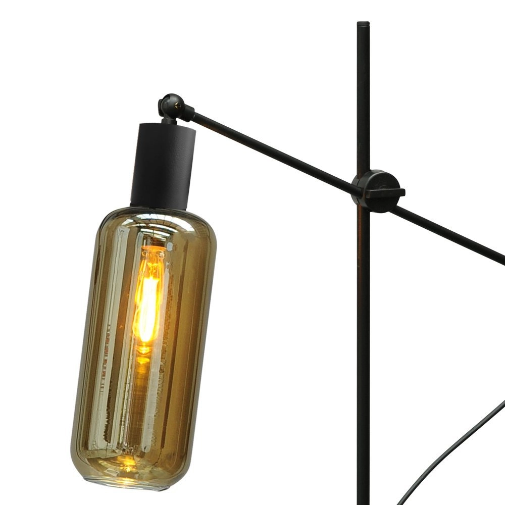 Zwarte tafellamp Bounty met cilinderglas Masterlight 8718121248493
