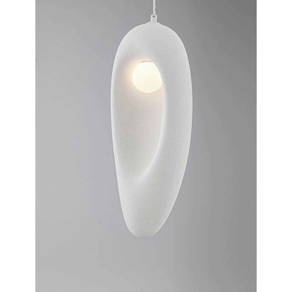 Natuurlijke hanglamp Tempus wit 48cm