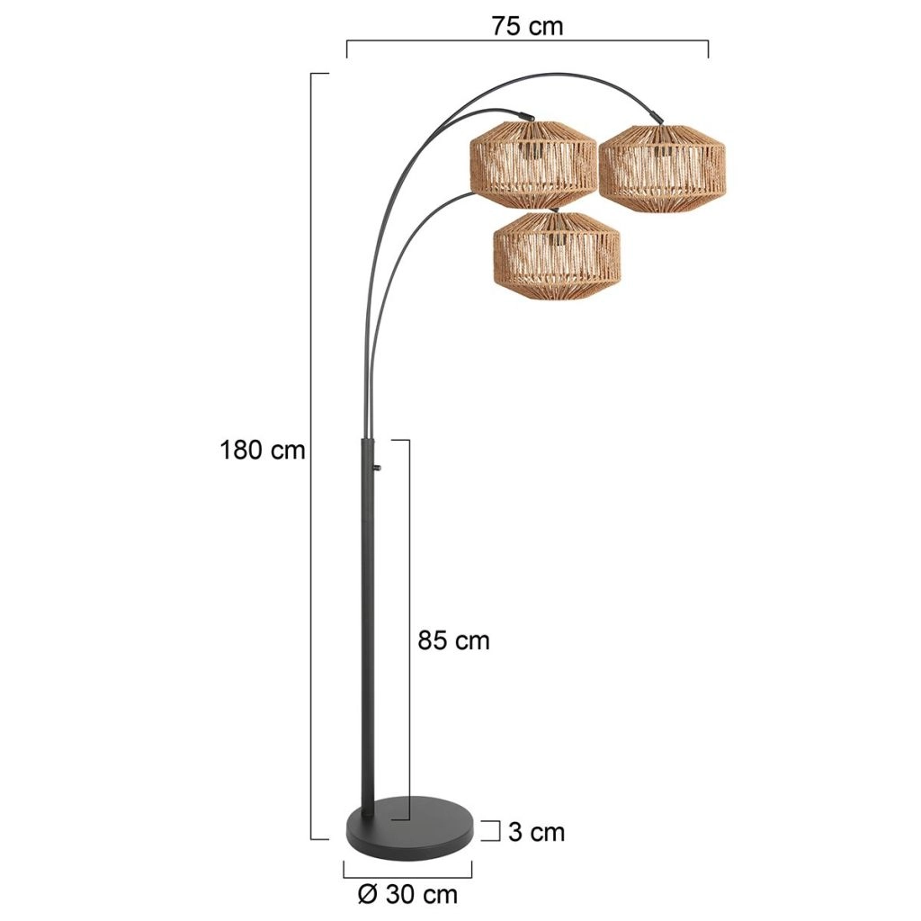 Vloerlamp Sparkled Light met rotan kappen Steinhauer 8712746182903