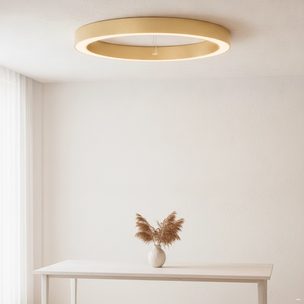 Plafondlamp Morbido goud Ø 80cm