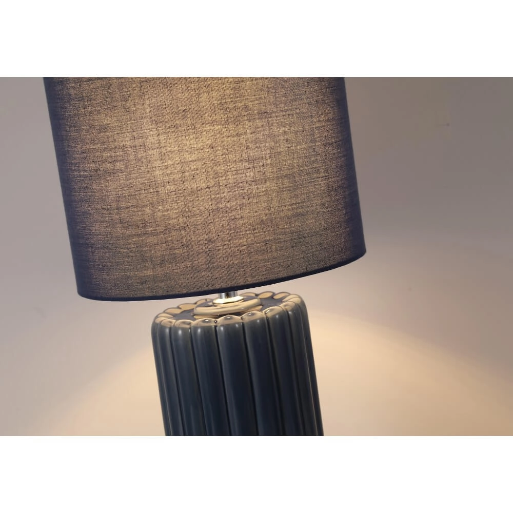 Blauwe tafellamp Groove keramisch Searchlight 5053423274072