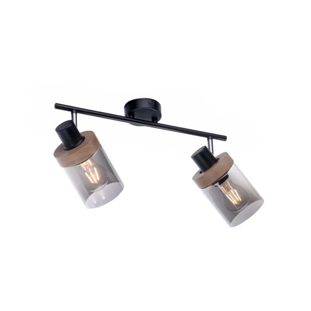 Plafondlamp Pasqual 2-lichts zwart