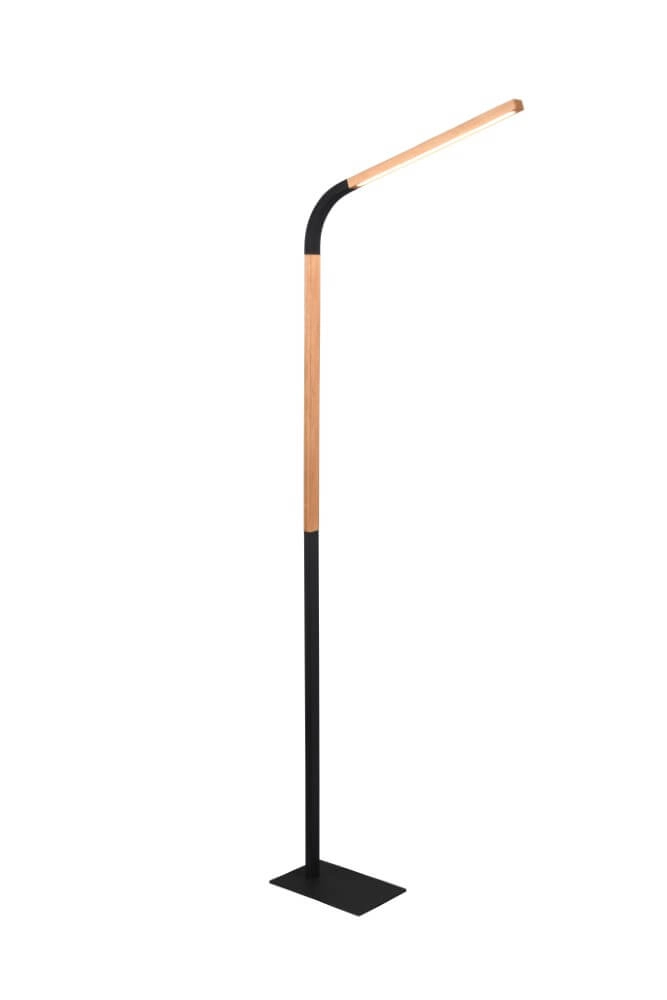 Flexibele leeslamp Norris zwart met hout Trio 4017807600018