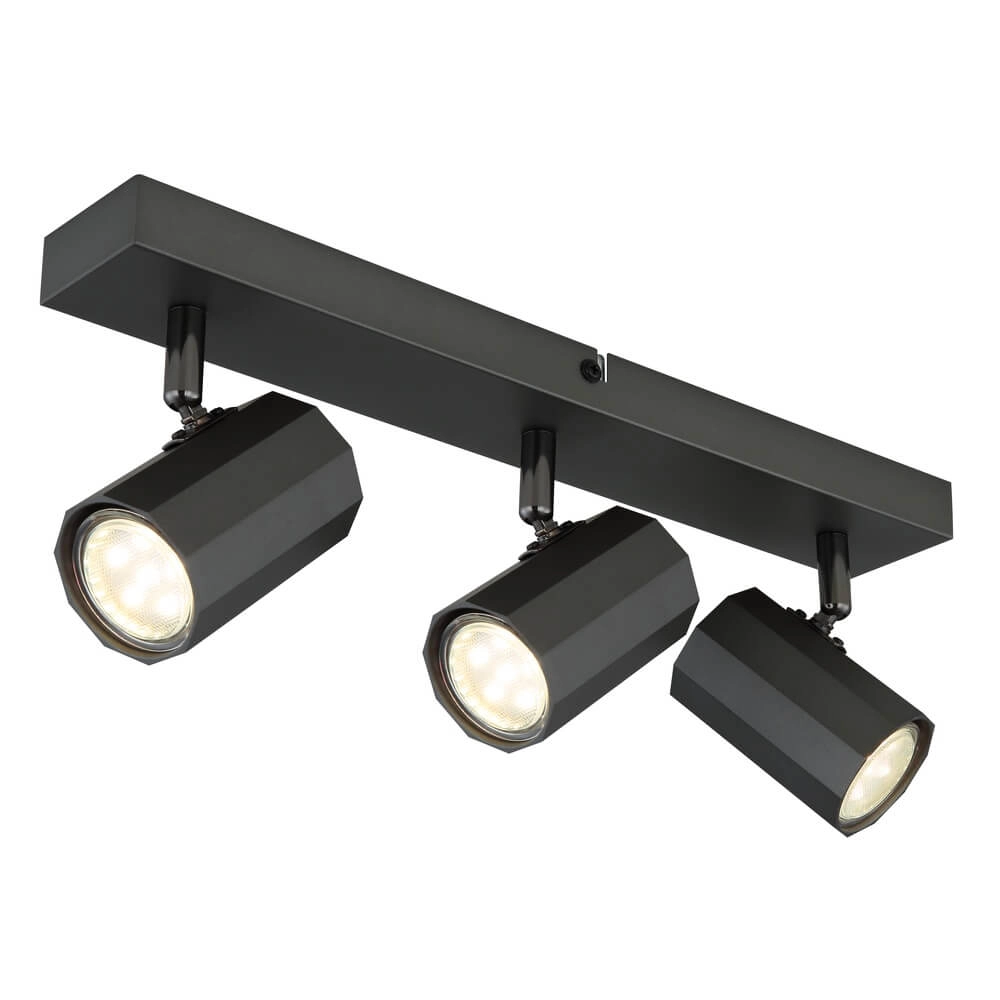 Grijze plafondlamp James 3-lichts