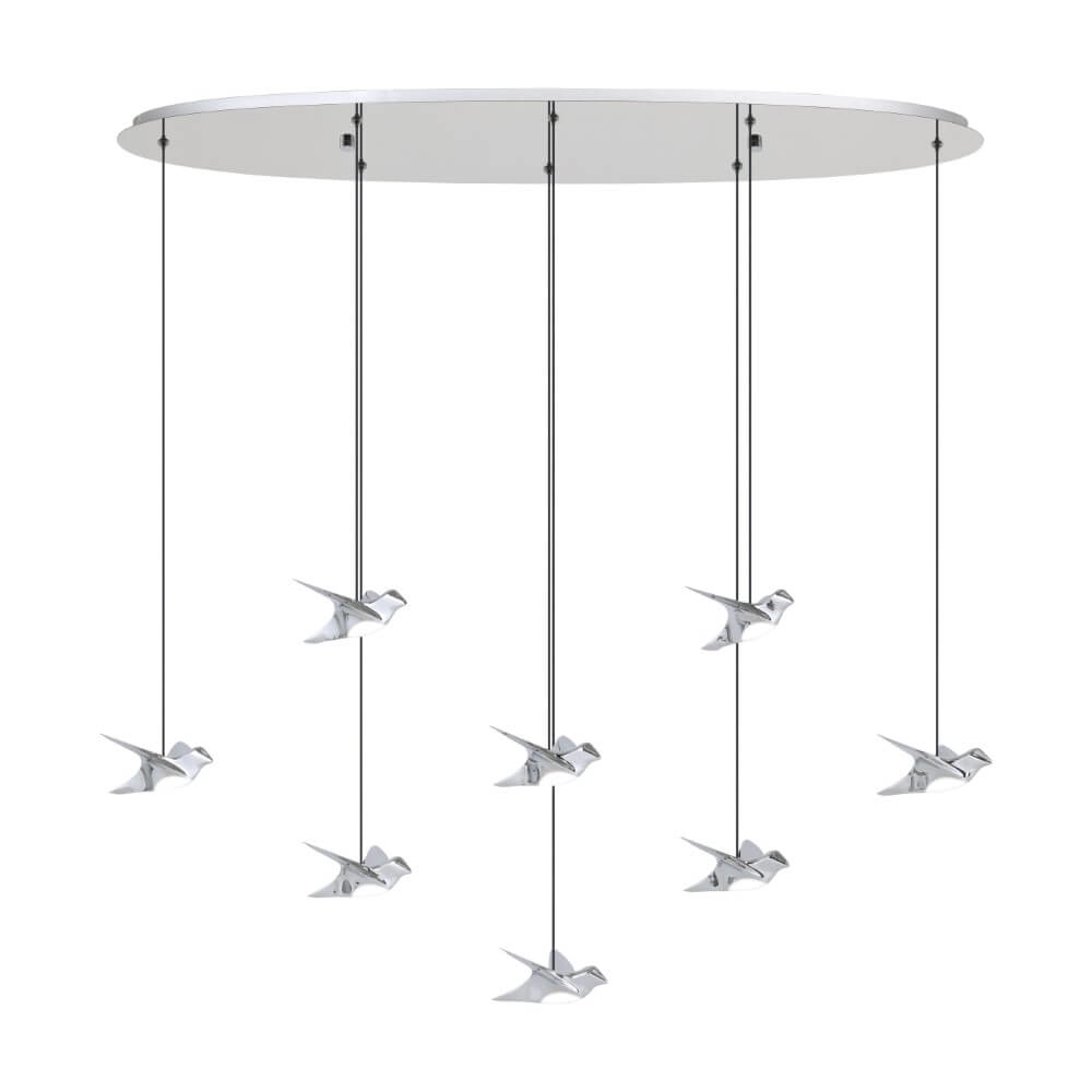 8-lichts hanglamp Paratebueno 1 chroom