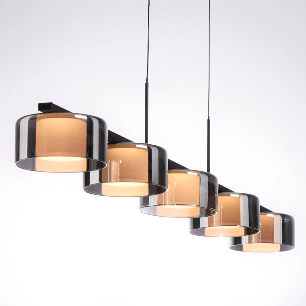 5-lichts hanglamp Rika zwart Paul Neuhaus 4012248383100