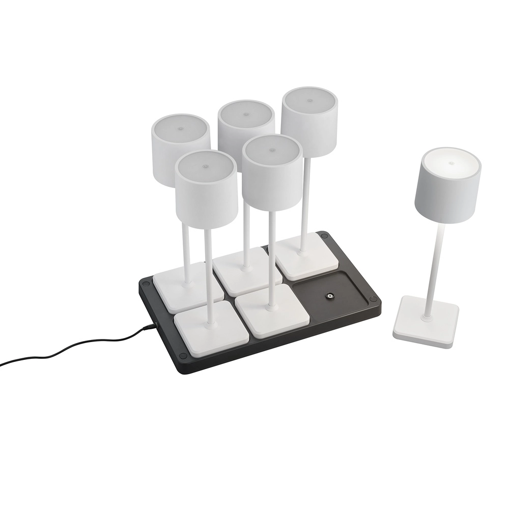 Set van 6 tafellampjes Fernandez wit