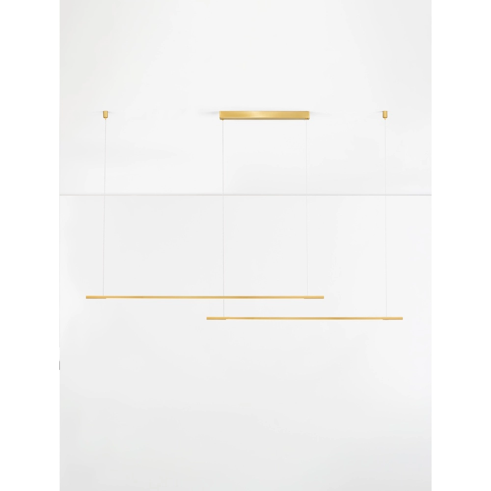Strakke hanglamp Brillia goud 161cm