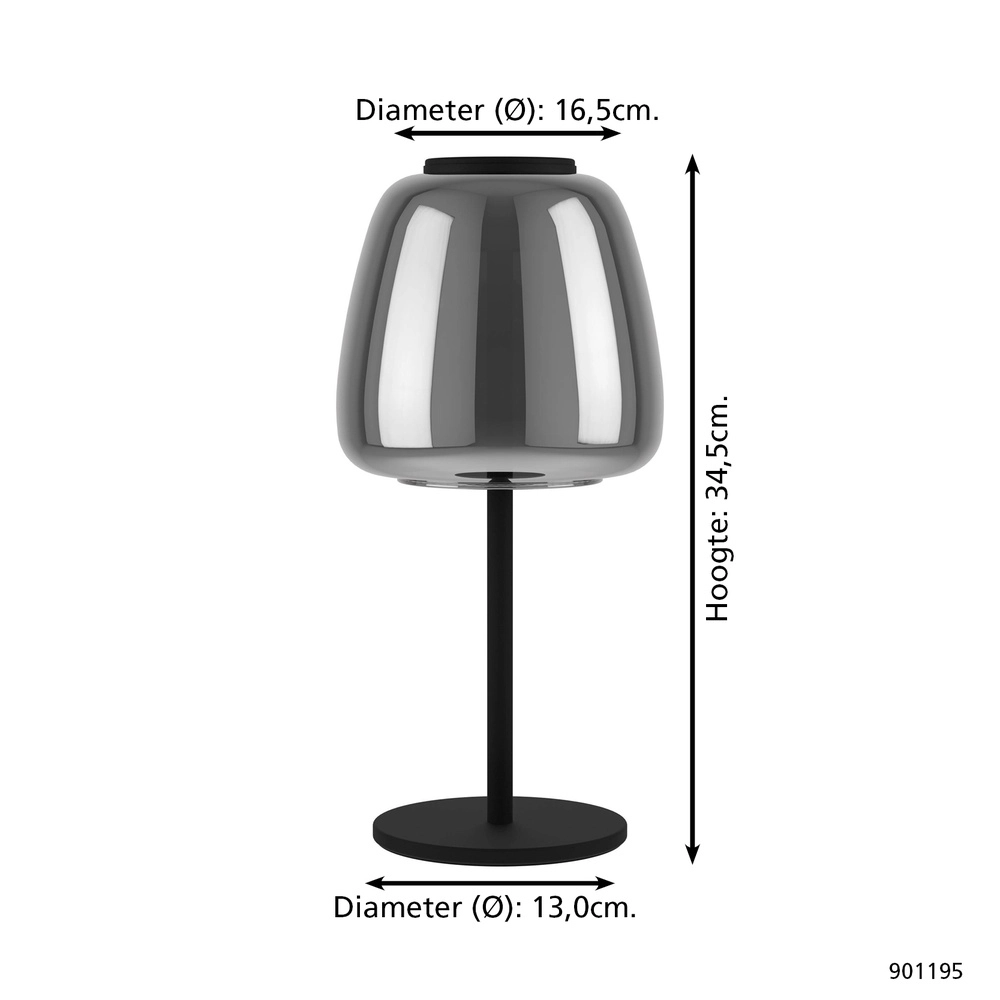 Tafellamp Alfero-Z smoke glas - app bediening Eglo 9008606312863