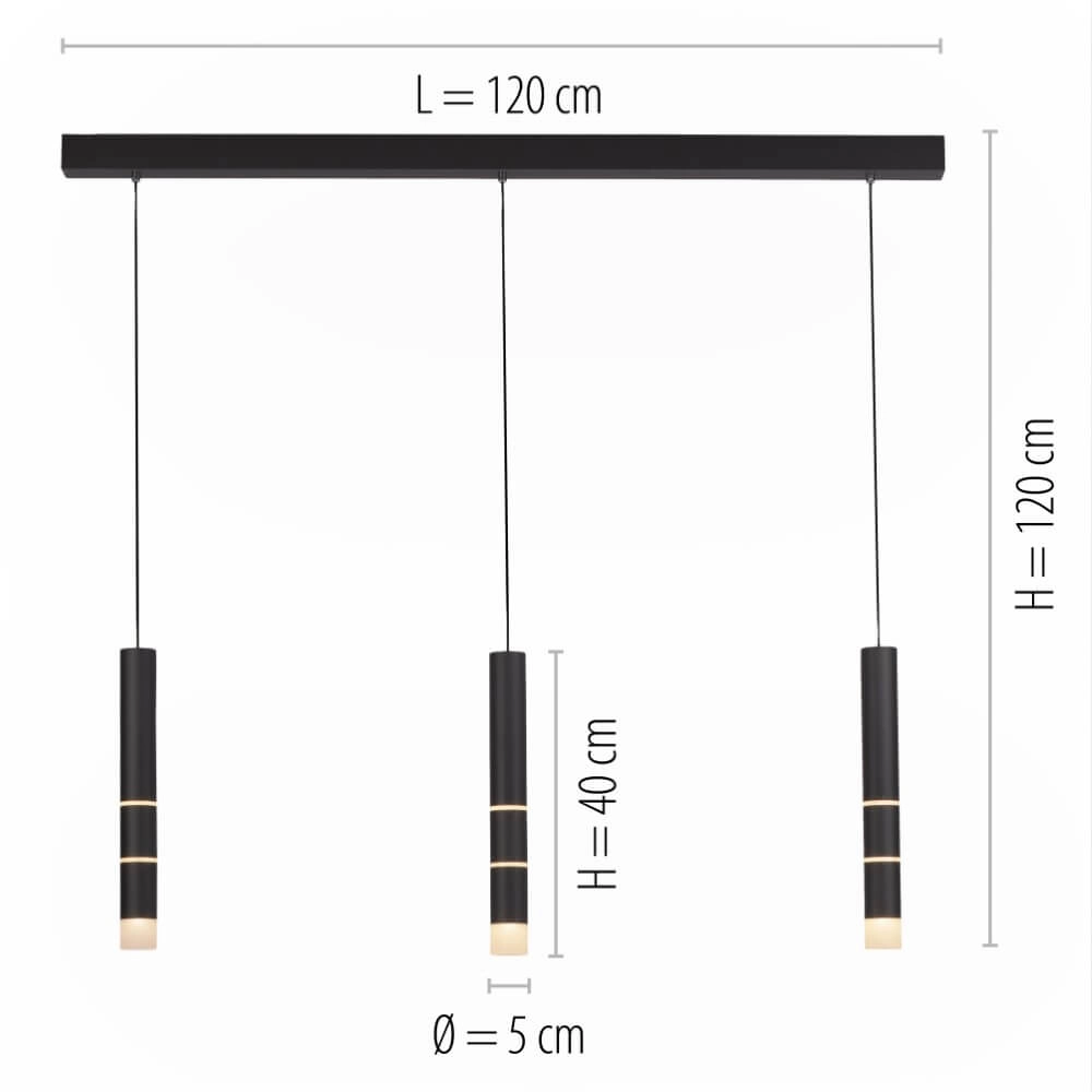 Zwarte hanglamp Pure Vega 3-lichts Paul Neuhaus 4012248357576