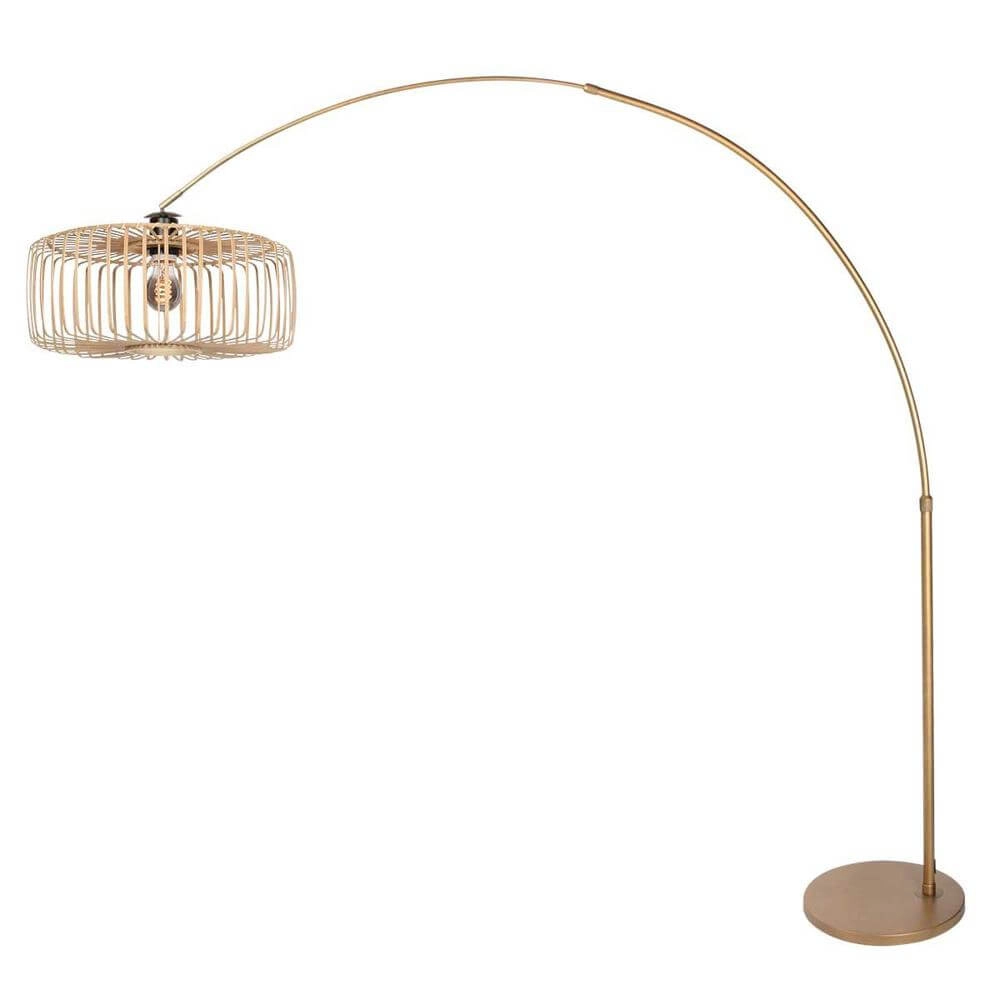 Booglamp Sparkled Light brons met bamboe kap spijl Ø 45cm Steinhauer 8712746179910