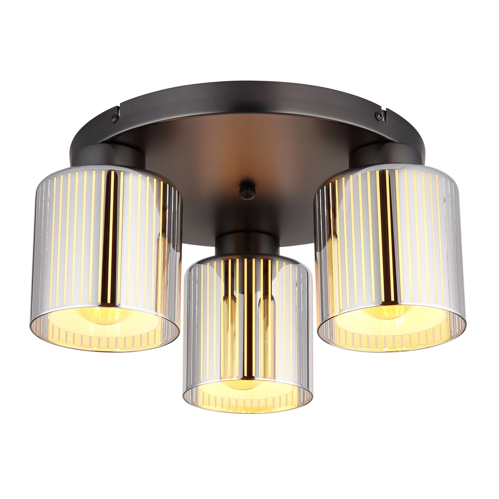 Design plafondlamp Felicia gunmetal 3-lichts