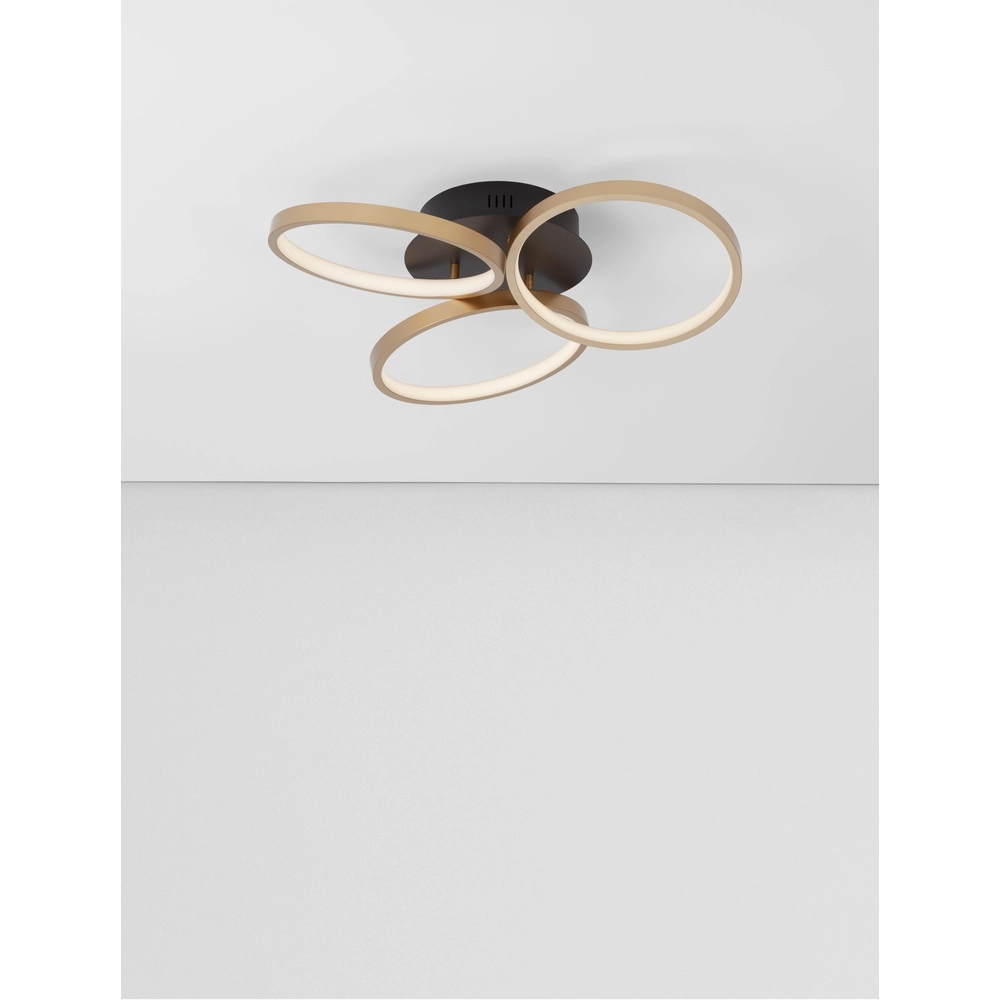 Design plafondlamp Elize zwart met goud Ø 55cm