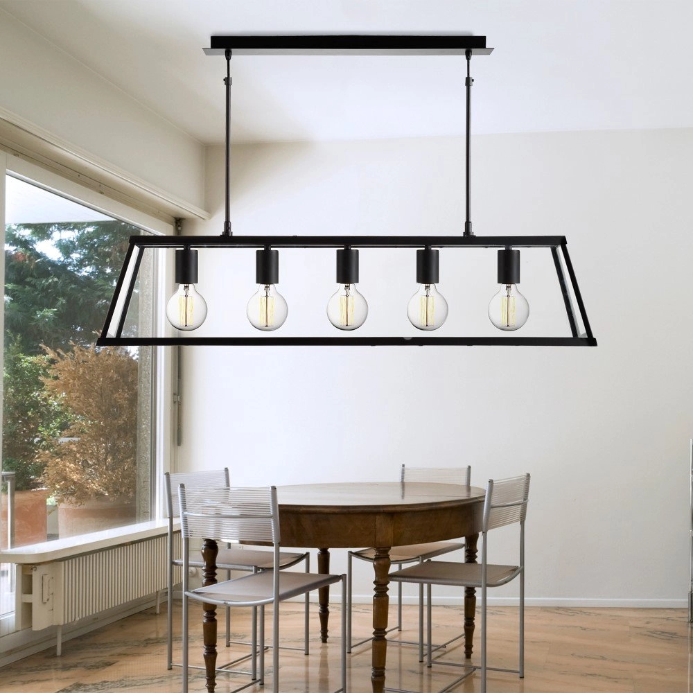 Zwarte hanglamp Voyager 5-lichts Searchlight 5053423057811